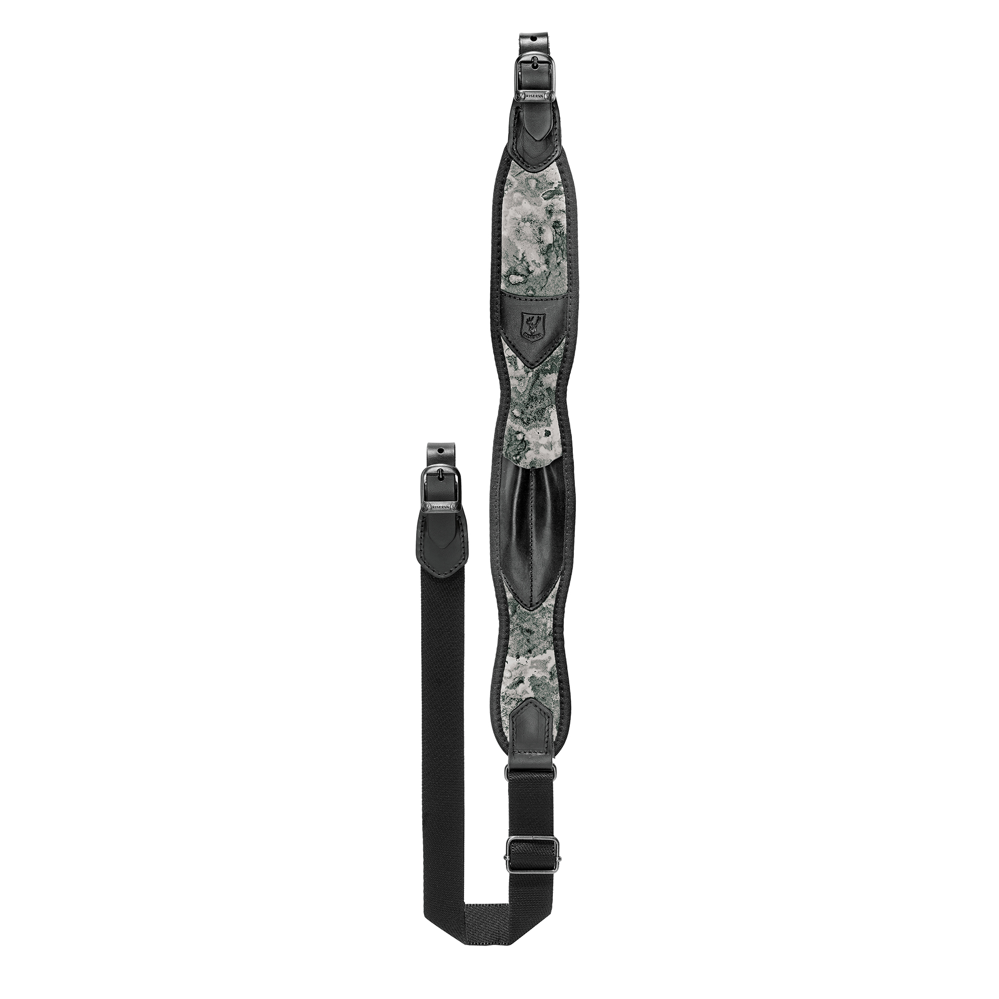 Grey camo rifle sling in neoprene with ammo holder
