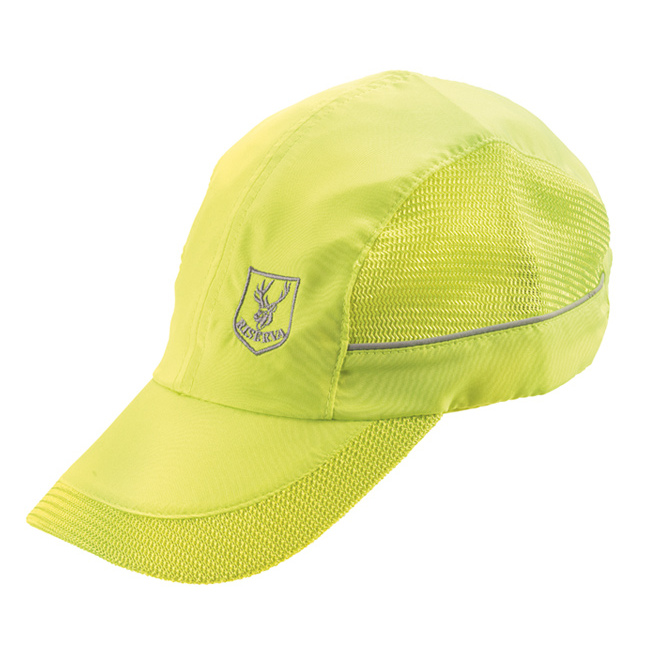 High visibility yellow cap with visor